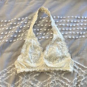 Lace halter bra